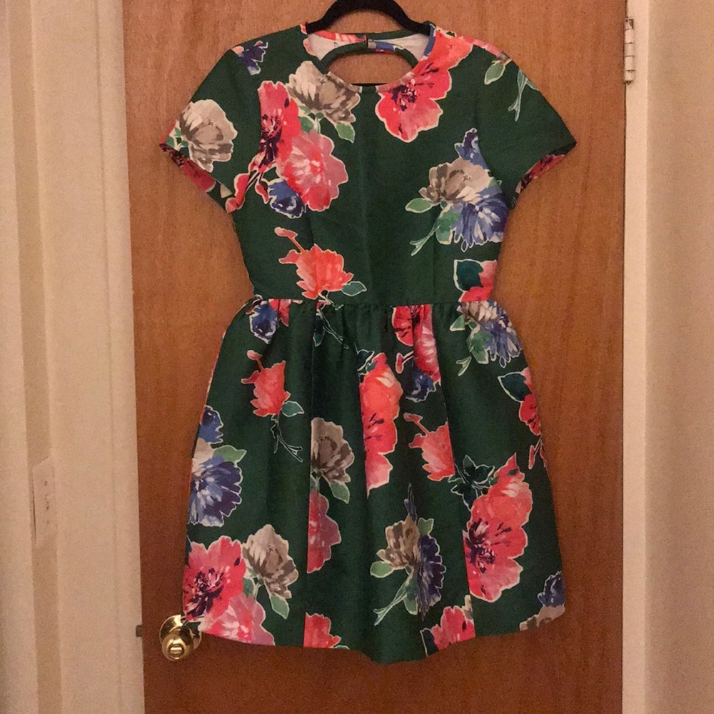 Kate Spade Green Stelli In Full Bloom Casual Dress